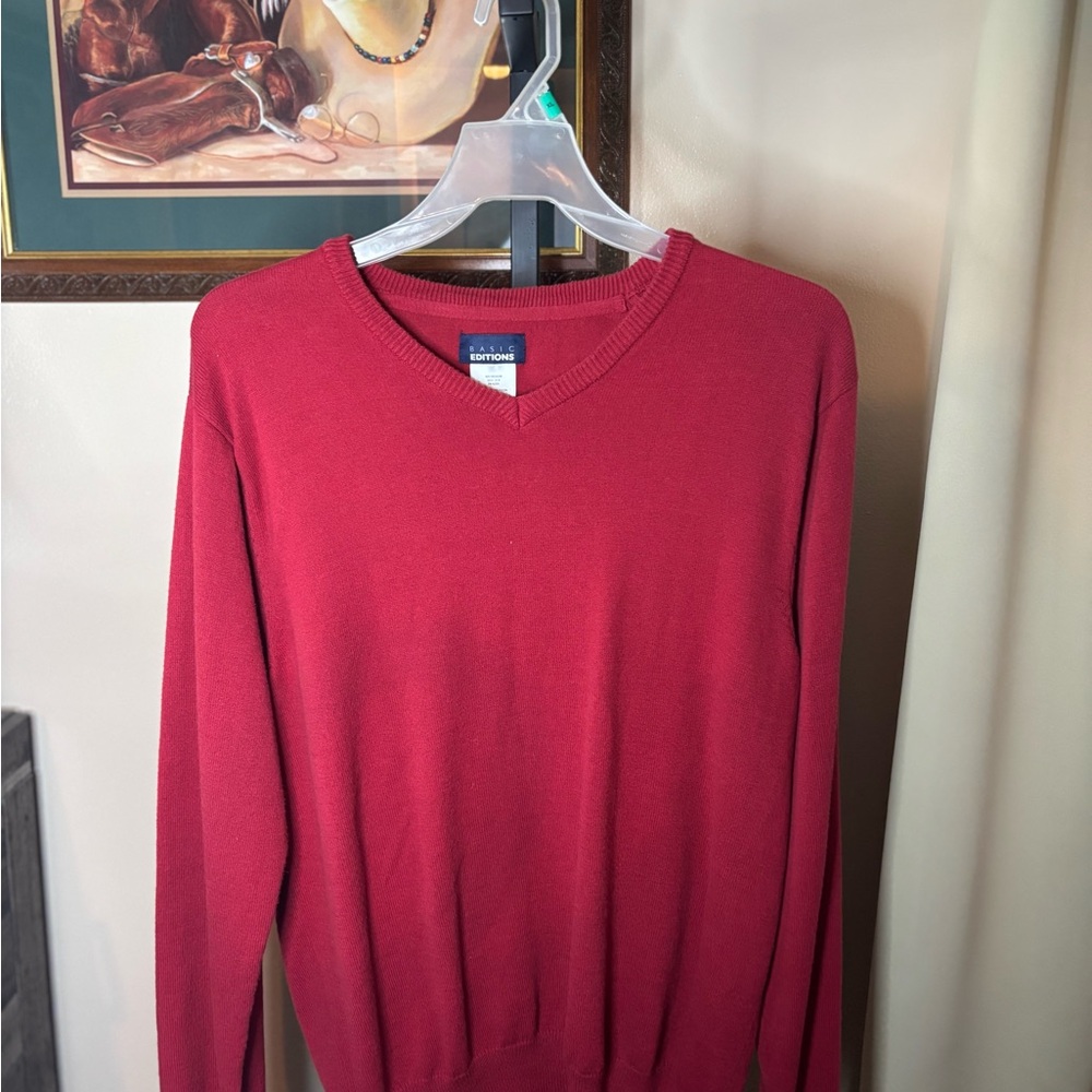 Red V-Neck Sweater